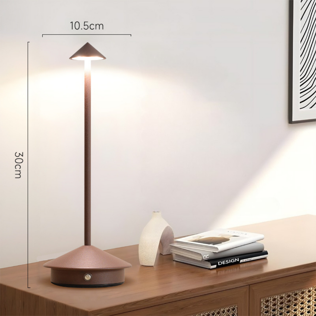 Cordless Table Lamp with Rechargeable Battery LED Portable Lighting with Conical Shade - Image 9