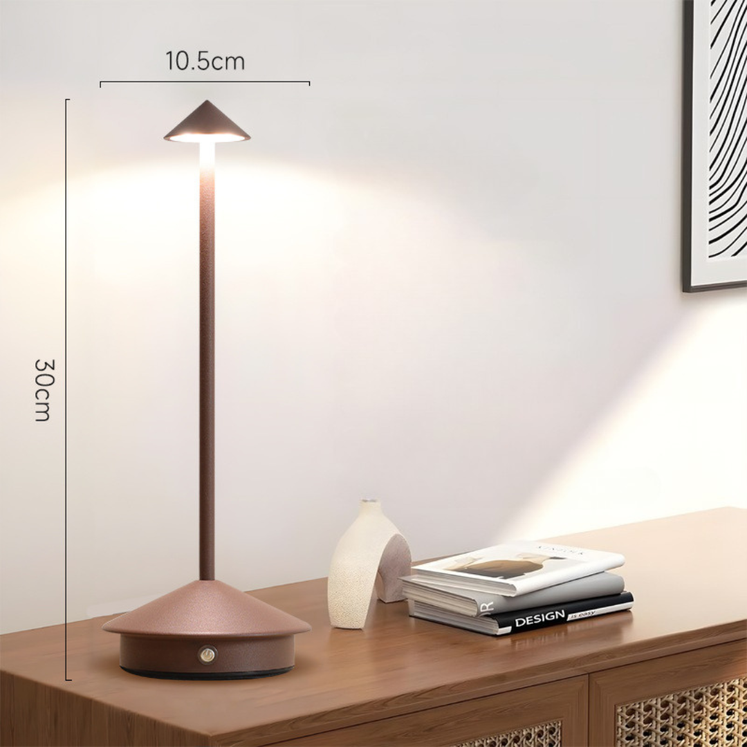 Cordless Table Lamp with Rechargeable Battery LED Portable Lighting with Conical Shade - Image 9