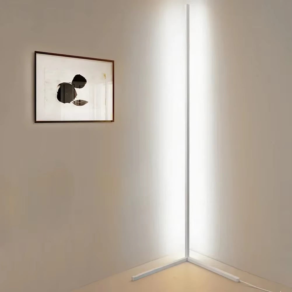 Corner Floor Lamp with Remote Control Minimalist Arc Design and Dimmable LED Light - Image 5
