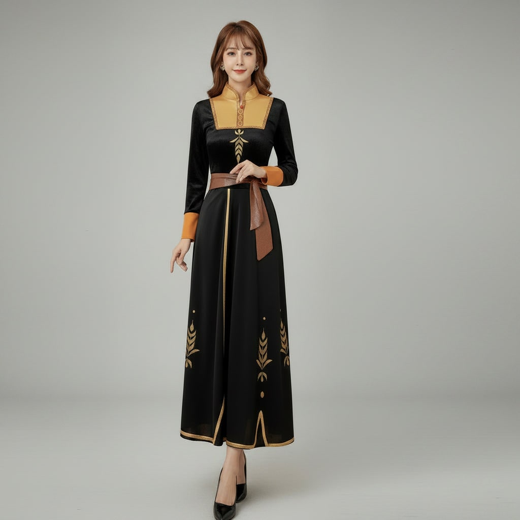 Cosplay Princess Costume ice Dress with Cape for Adults Anna - Image 1