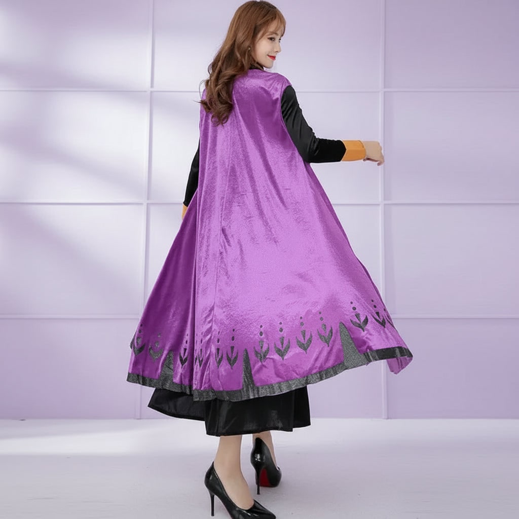 Cosplay Princess Costume ice Dress with Cape for Adults Anna - Image 3