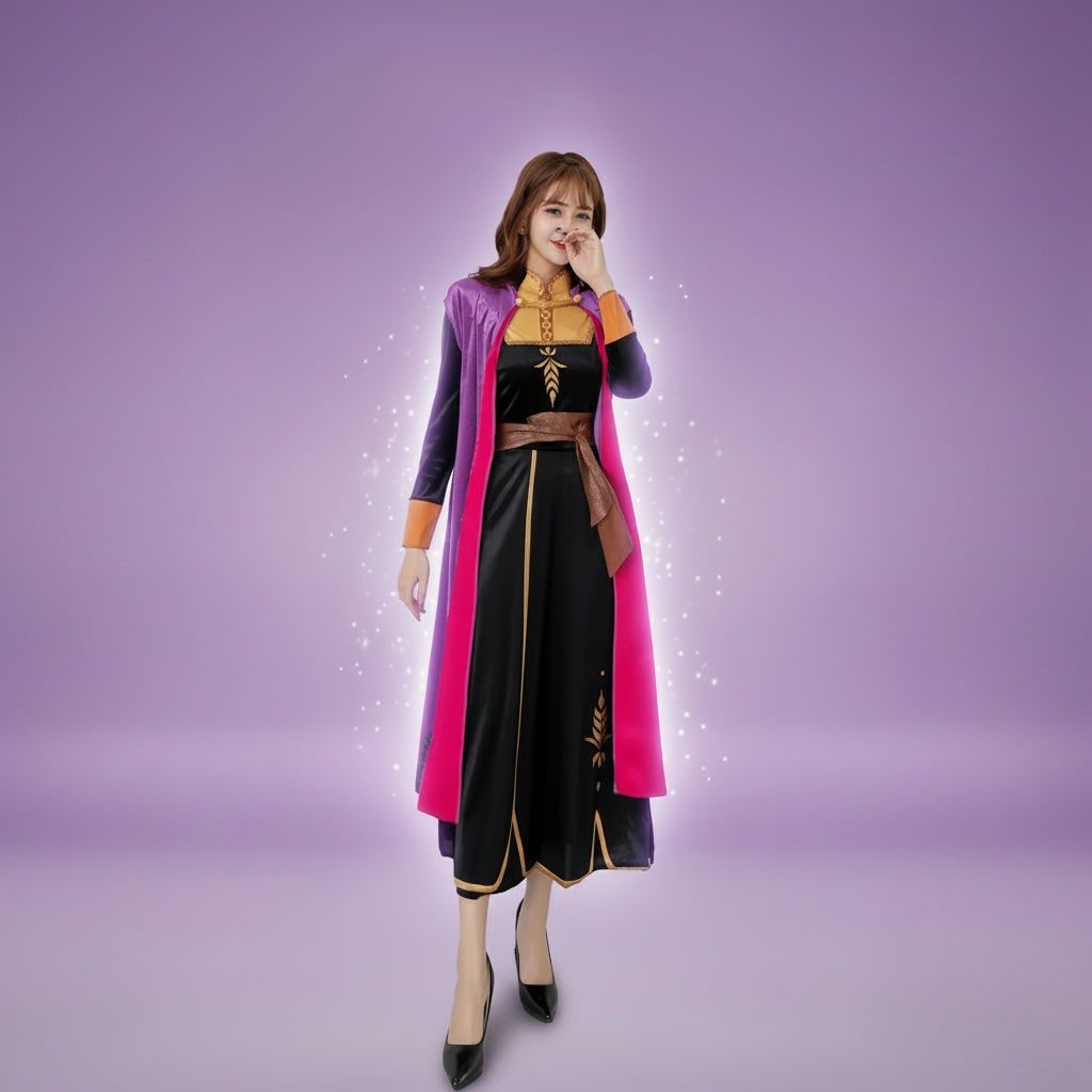 Cosplay Princess Costume ice Dress with Cape for Adults Anna - Image 4
