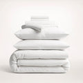 Cotton Duvet Cover Set with Pillowcases King Size and Queen Sateen Finish Bedding White - Image 4