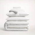 Cotton Duvet Cover Set with Pillowcases King Size and Queen Sateen Finish Bedding White - Image 4