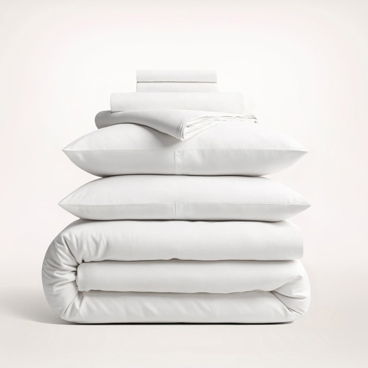 Cotton Duvet Cover Set with Pillowcases King Size and Queen Sateen Finish Bedding White - Image 4