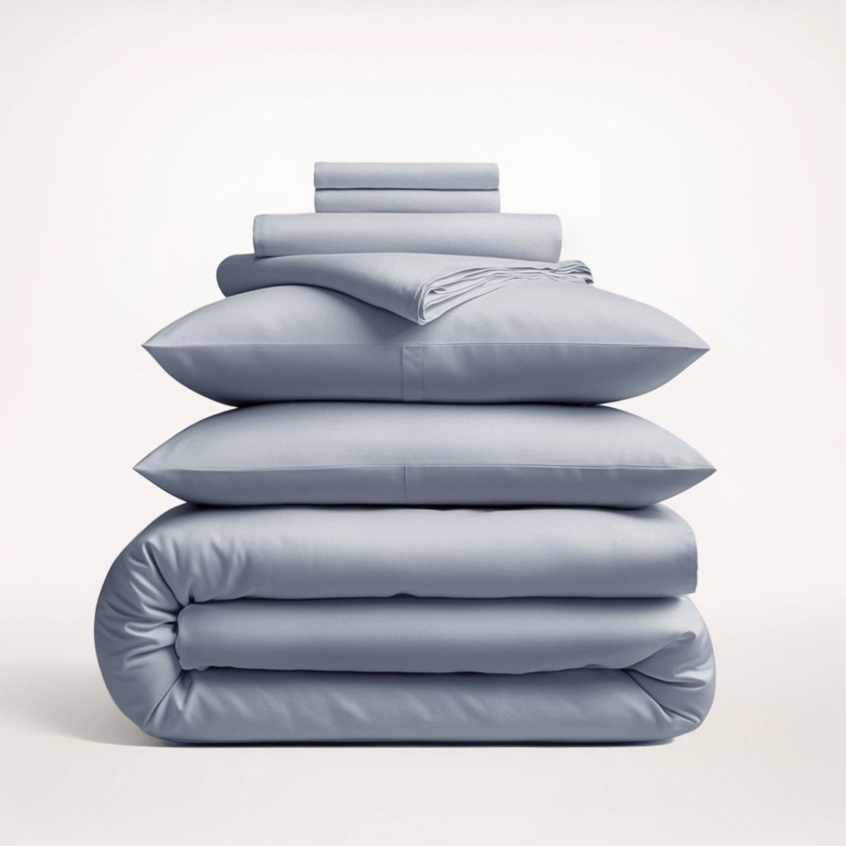 Cotton Duvet Cover Set with Pillowcases King Size and Queen Sateen Finish Bedding White - Image 5
