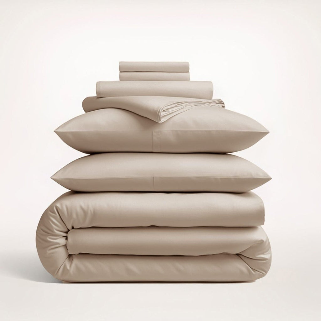 Cotton Duvet Cover Set with Pillowcases King Size and Queen Sateen Finish Bedding White - Image 6