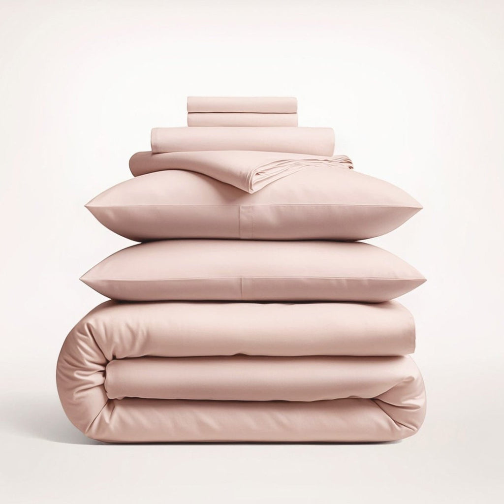 Cotton Duvet Cover Set with Pillowcases King Size and Queen Sateen Finish Bedding White - Image 9