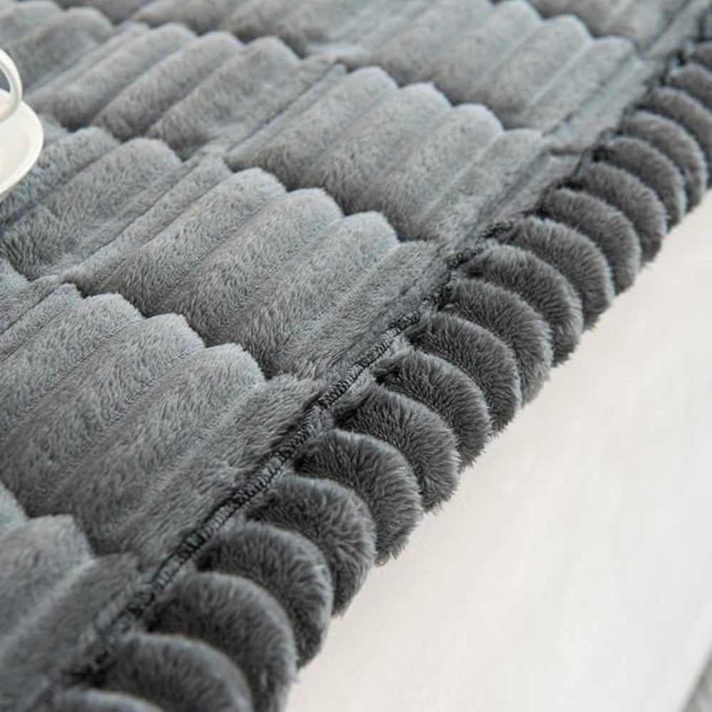 Couch Cover Sofa Seat Cushion Plush Padded Quilted Ribbed Runner Microfiber - Image 9