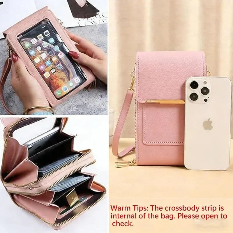 Crossbody Phone Bag with Waterproof Touchscreen Window and RFID Blocking - Image 5