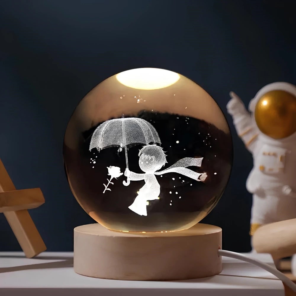 Crystal Lamp Ball Night Light 3D Laser Engraved Glass Wooden Base USB LED Decorative - Image 15