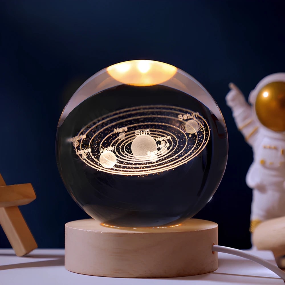 Crystal Lamp Ball Night Light 3D Laser Engraved Glass Wooden Base USB LED Decorative - Image 3