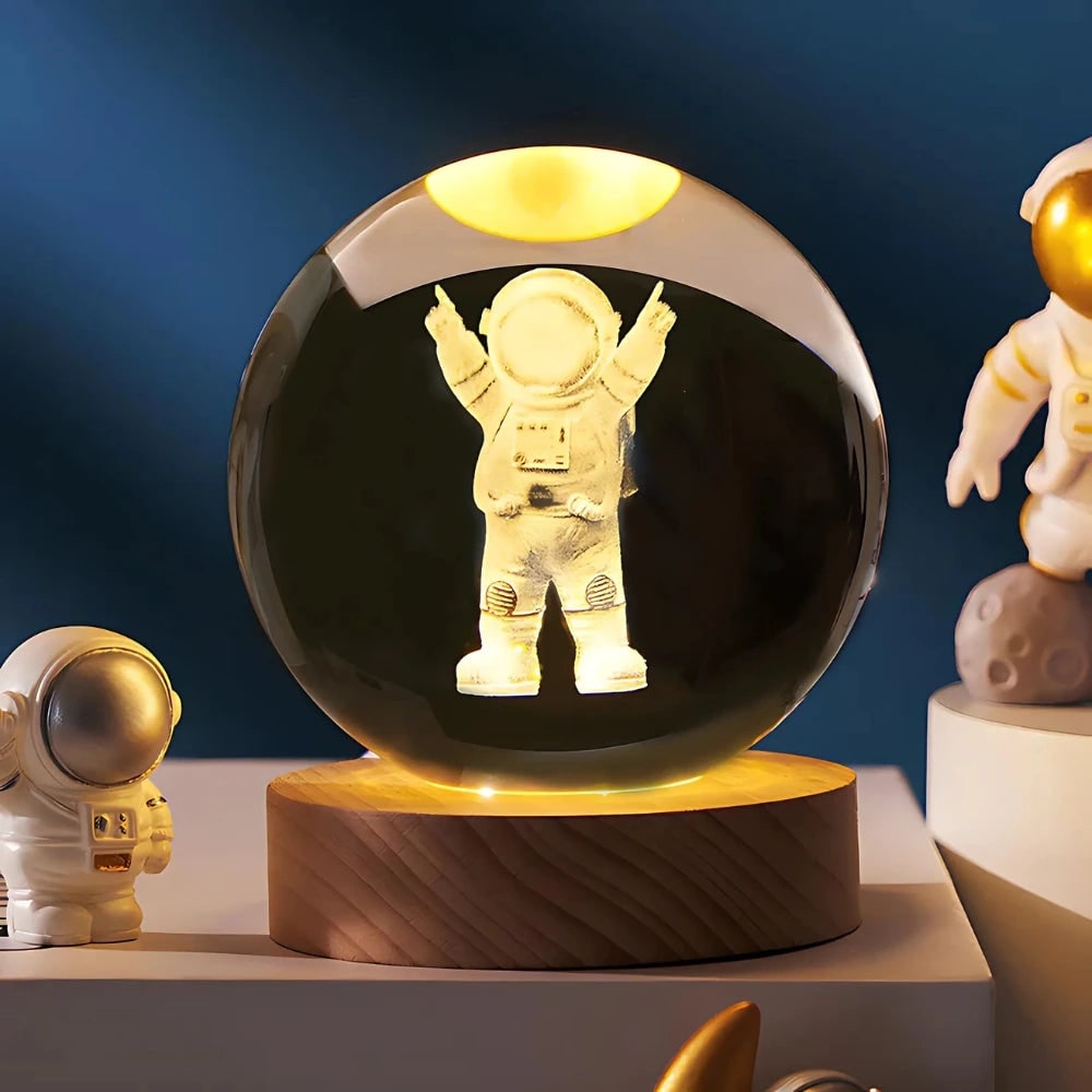Crystal Lamp Ball Night Light 3D Laser Engraved Glass Wooden Base USB LED Decorative - Image 5