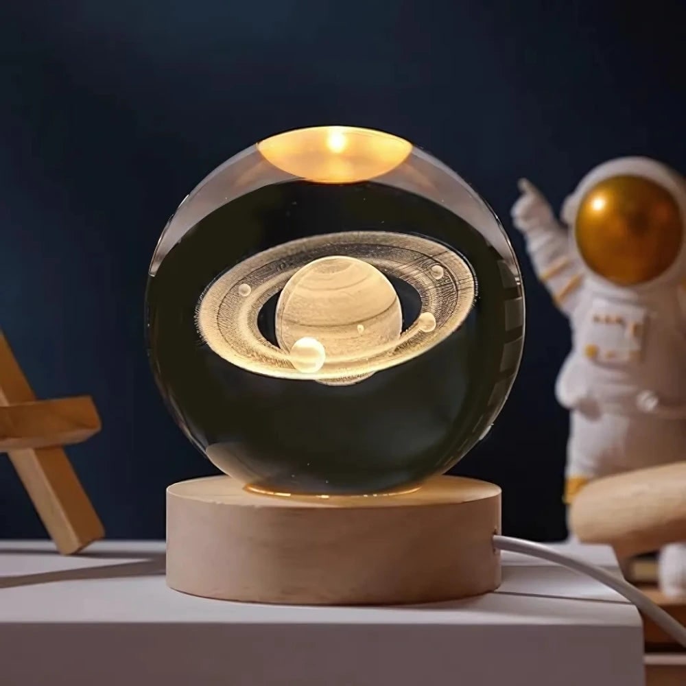 Crystal Lamp Ball Night Light 3D Laser Engraved Glass Wooden Base USB LED Decorative - Image 6