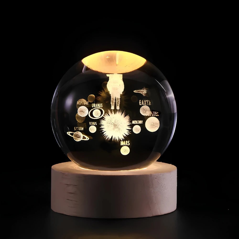 Crystal Lamp Ball Night Light 3D Laser Engraved Glass Wooden Base USB LED Decorative - Image 7