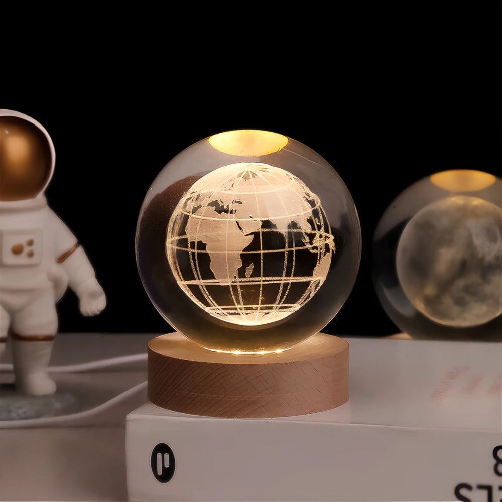 Crystal Lamp Ball Night Light 3D Laser Engraved Glass Wooden Base USB LED Decorative - Image 9