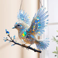 Crystal Suncatcher Bird Hanging Ornament Iridescent Faceted Rhinestone Window - Image 1
