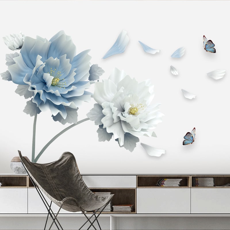 Custom Floral Wall Decal Stickers with Peel and Stick Peony Flower Design And Wallaper - Image 3