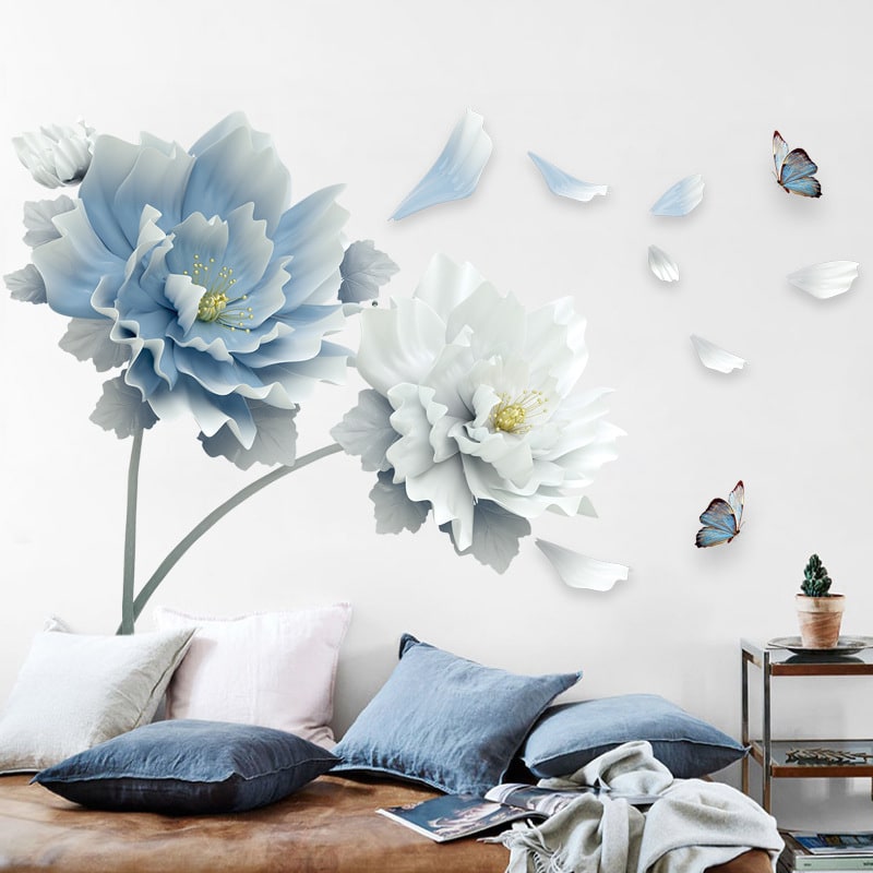 Custom Floral Wall Decal Stickers with Peel and Stick Peony Flower Design And Wallaper - Image 5
