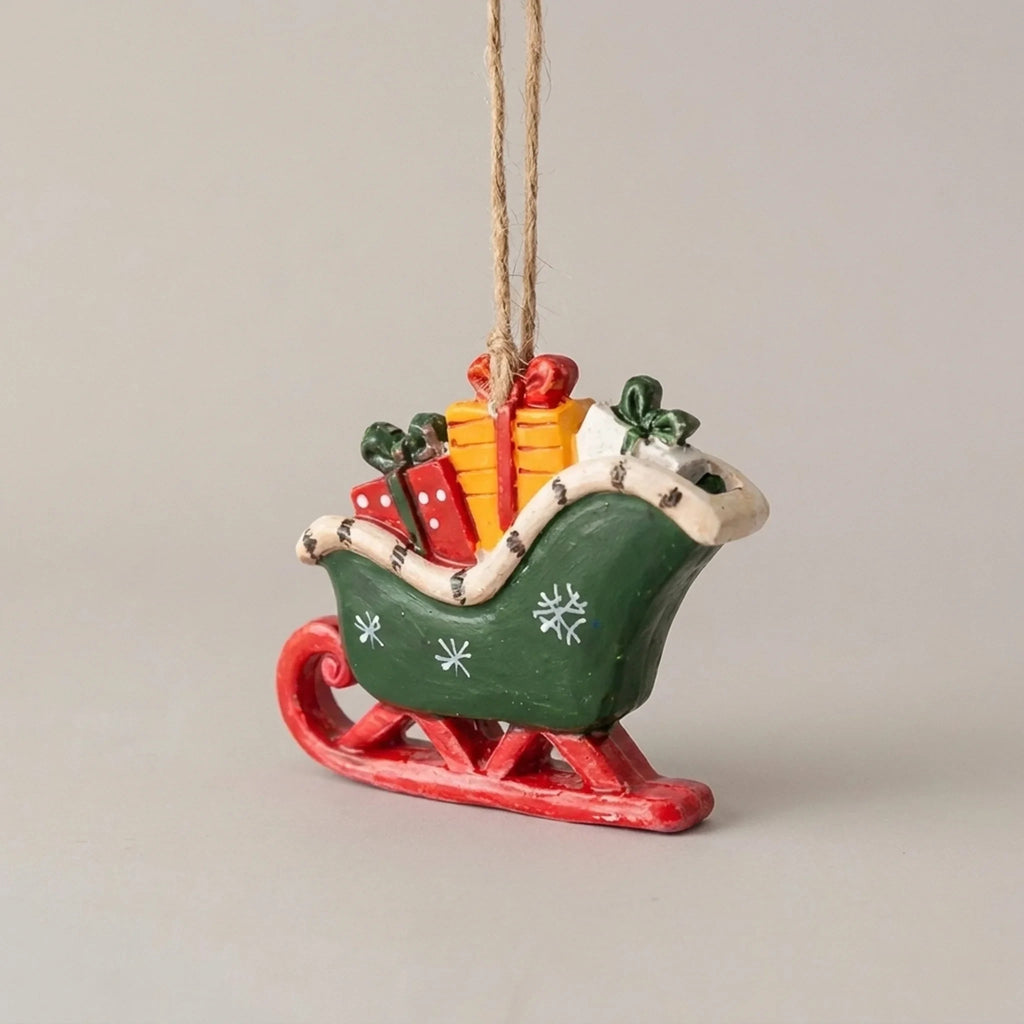 Custom Made Christmas Ornaments with Rustic Resin and Vintage Hand-Painted Design - Image 3
