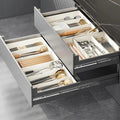 Cutlery Drawer Organizer with Expandable Plastic Compartments and Kitchen Utensil Storage - Image 1