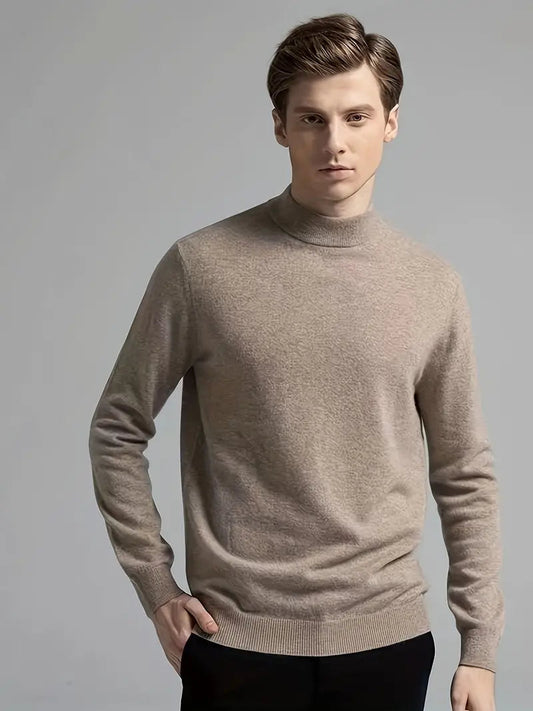 Men’s Pullover Sweater Classic Solid Long Sleeve
