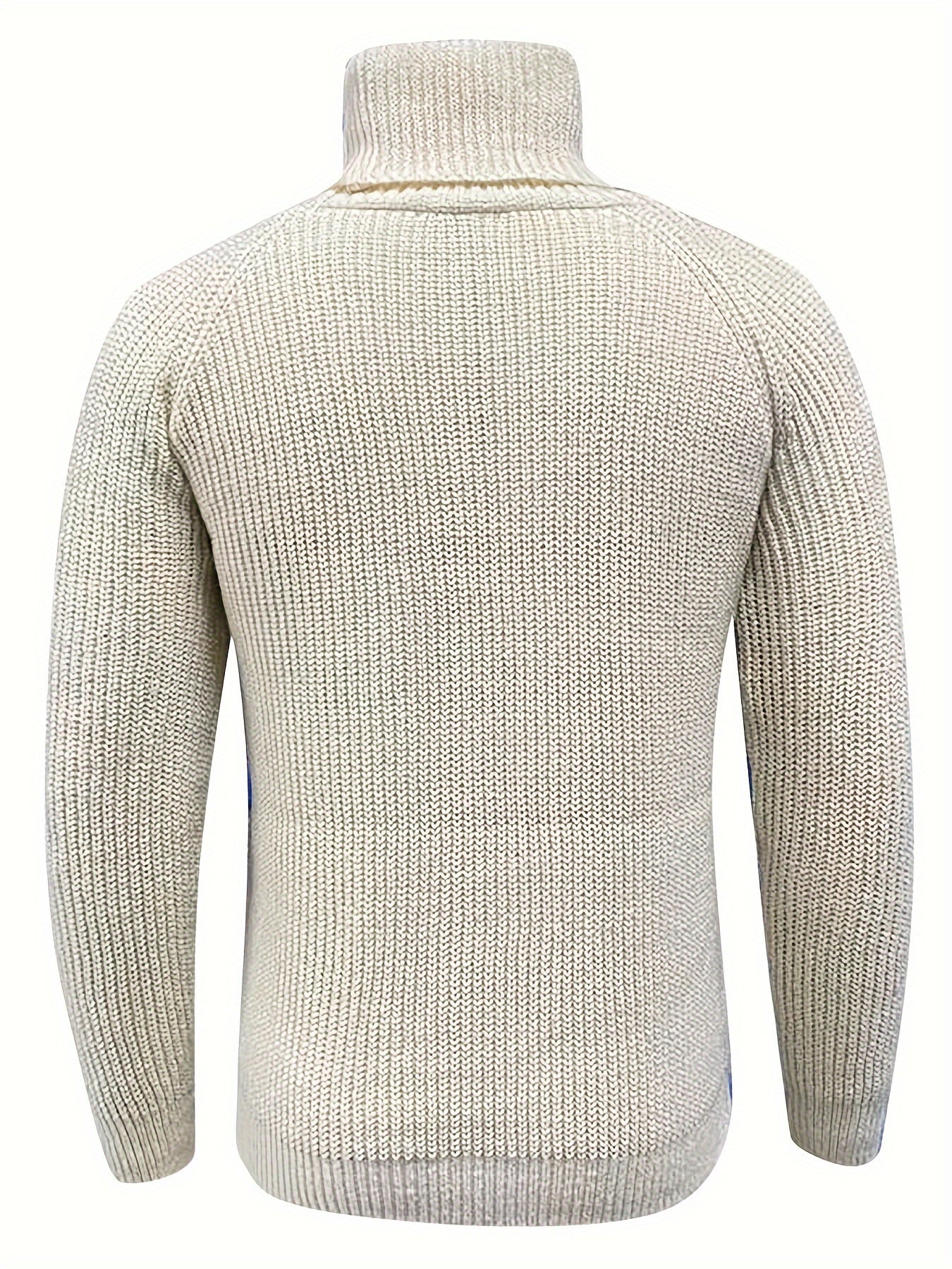 Men’s Beige Turtleneck Jumper Classic Warm Winter Knit