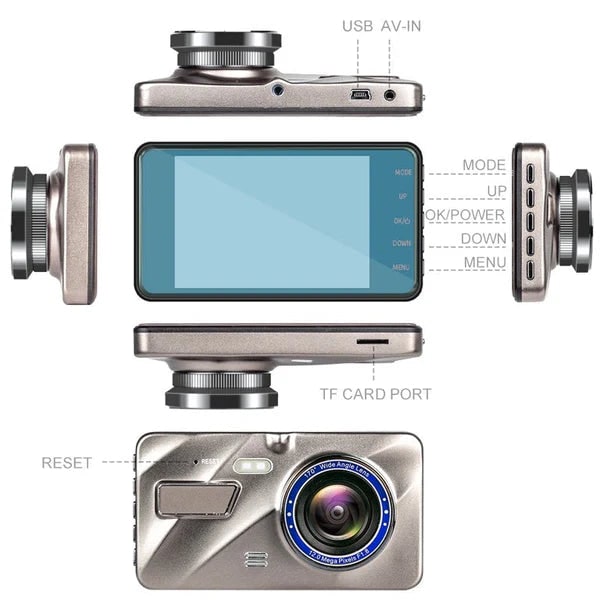 Dashboard Camera for Car with Rear 4.0 Inch Touchscreen Dual Dash Cam System with Night Vision - Image 2