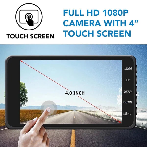 Dashboard Camera for Car with Rear 4.0 Inch Touchscreen Dual Dash Cam System with Night Vision - Image 4