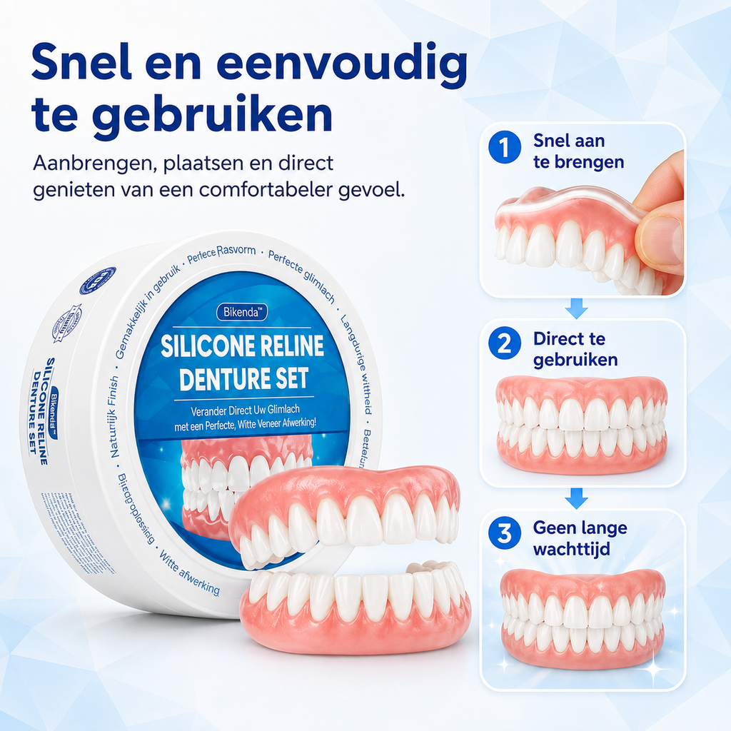 Dental Flipper Front Tooth Temporary Snap on Dentures with Silicone Reline Kit and Moldable Strips - Image 5