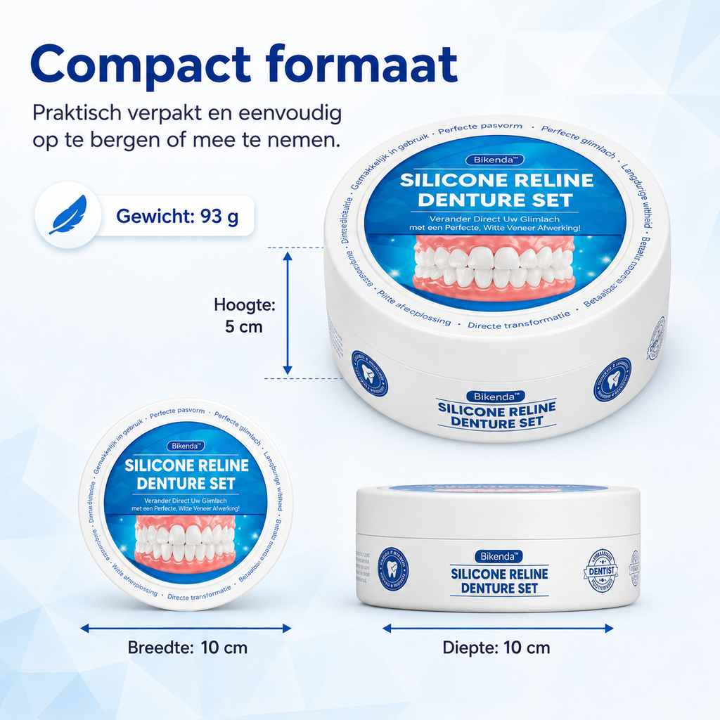 Dental Flipper Front Tooth Temporary Snap on Dentures with Silicone Reline Kit and Moldable Strips - Image 7