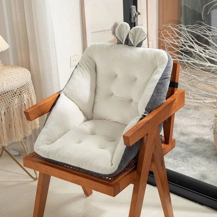 Desk Chair Seat Cushion with Pressure Relief Ergonomic Plush Tufted Design and Integrated Backrest - Image 1
