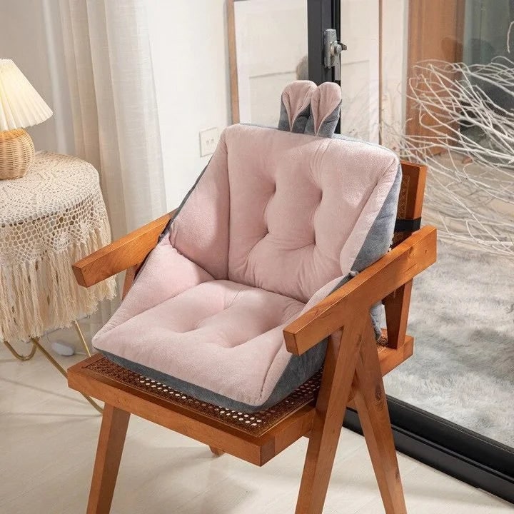 Desk Chair Seat Cushion with Pressure Relief Ergonomic Plush Tufted Design and Integrated Backrest - Image 2