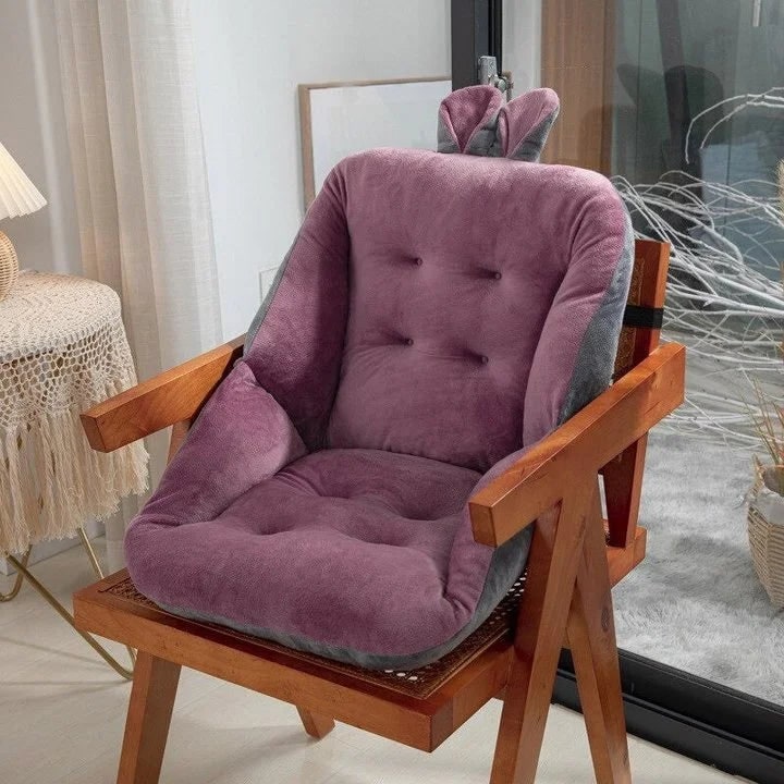 Desk Chair Seat Cushion with Pressure Relief Ergonomic Plush Tufted Design and Integrated Backrest - Image 3