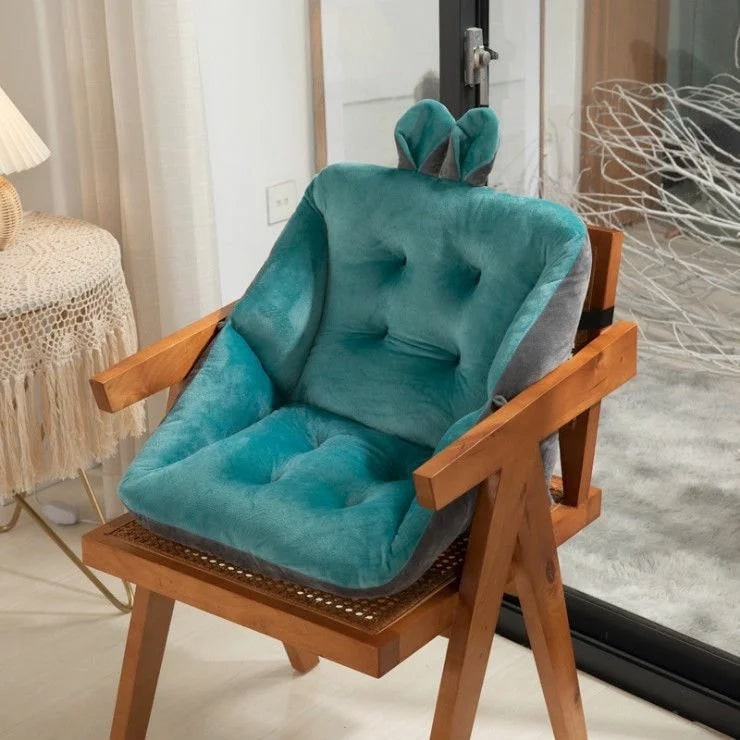 Desk Chair Seat Cushion with Pressure Relief Ergonomic Plush Tufted Design and Integrated Backrest - Image 4