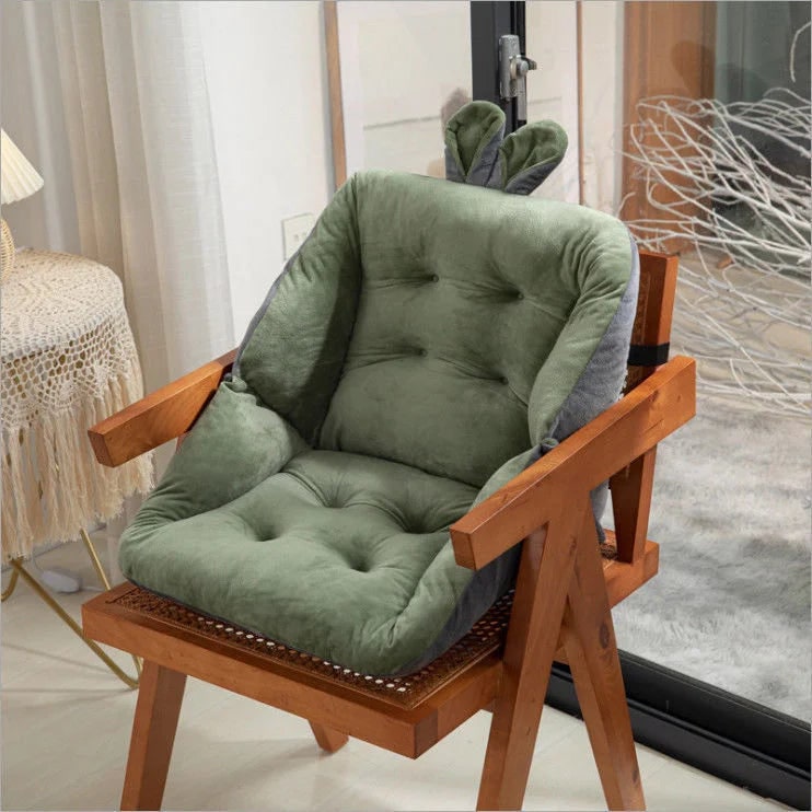 Desk Chair Seat Cushion with Pressure Relief Ergonomic Plush Tufted Design and Integrated Backrest - Image 5