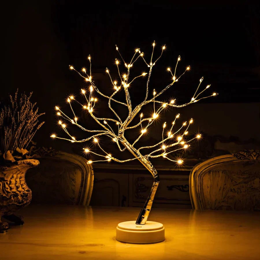 Desk Lamp Bonsai Tree with Flexible Branches and Warm White LED Lights Mid Century Modern - Image 1