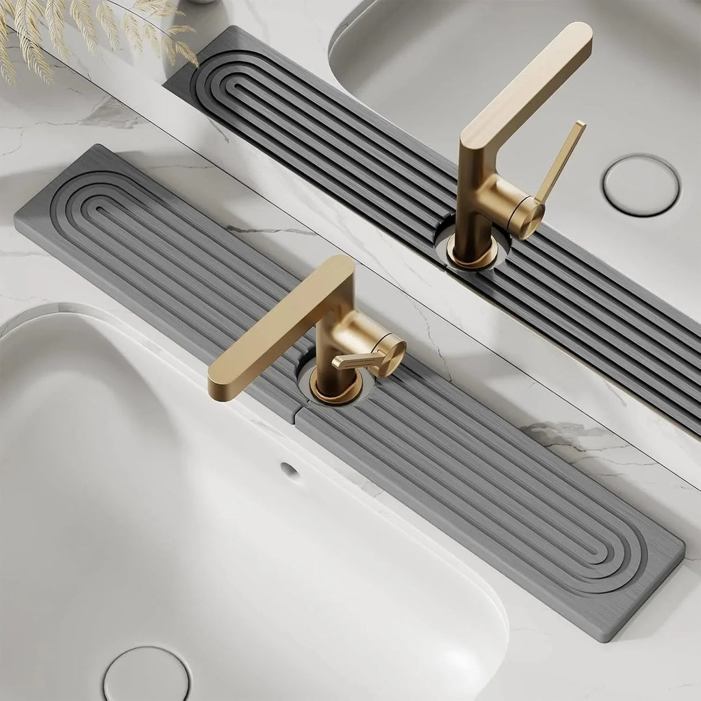 Diatomaceous Earth Faucet Splash Guard Mat with Quick-Drying Absorbent Surface - Image 2