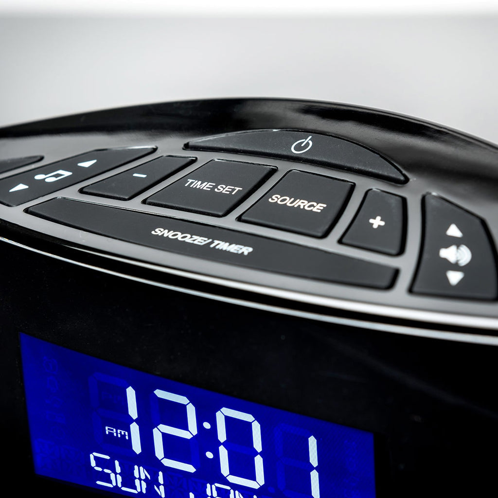 Digital Alarm Clock Radio Bedside Sound Machine Calendar Display Metal White Noise - Image 4