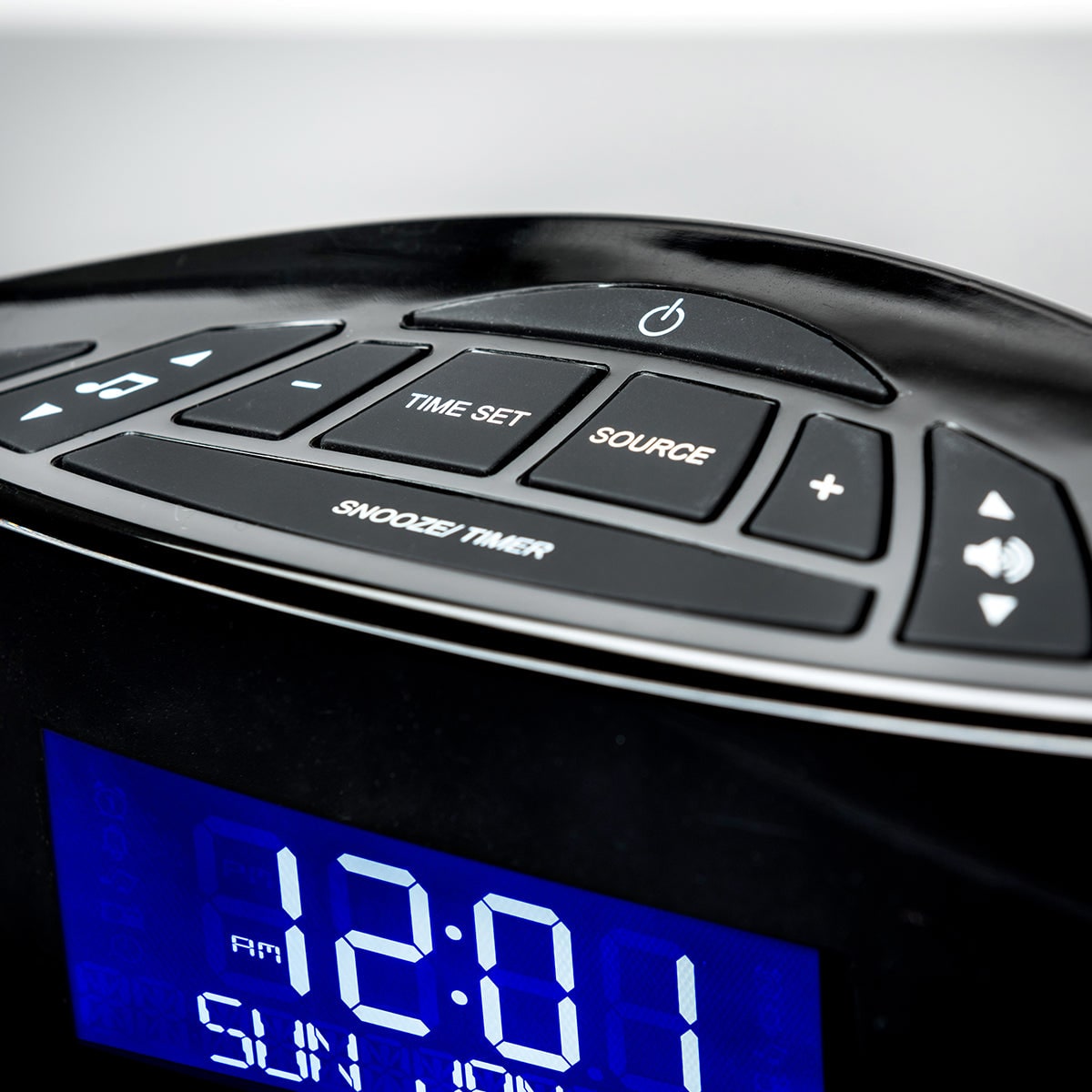 Digital Alarm Clock Radio Bedside Sound Machine Calendar Display Metal White Noise - Image 4