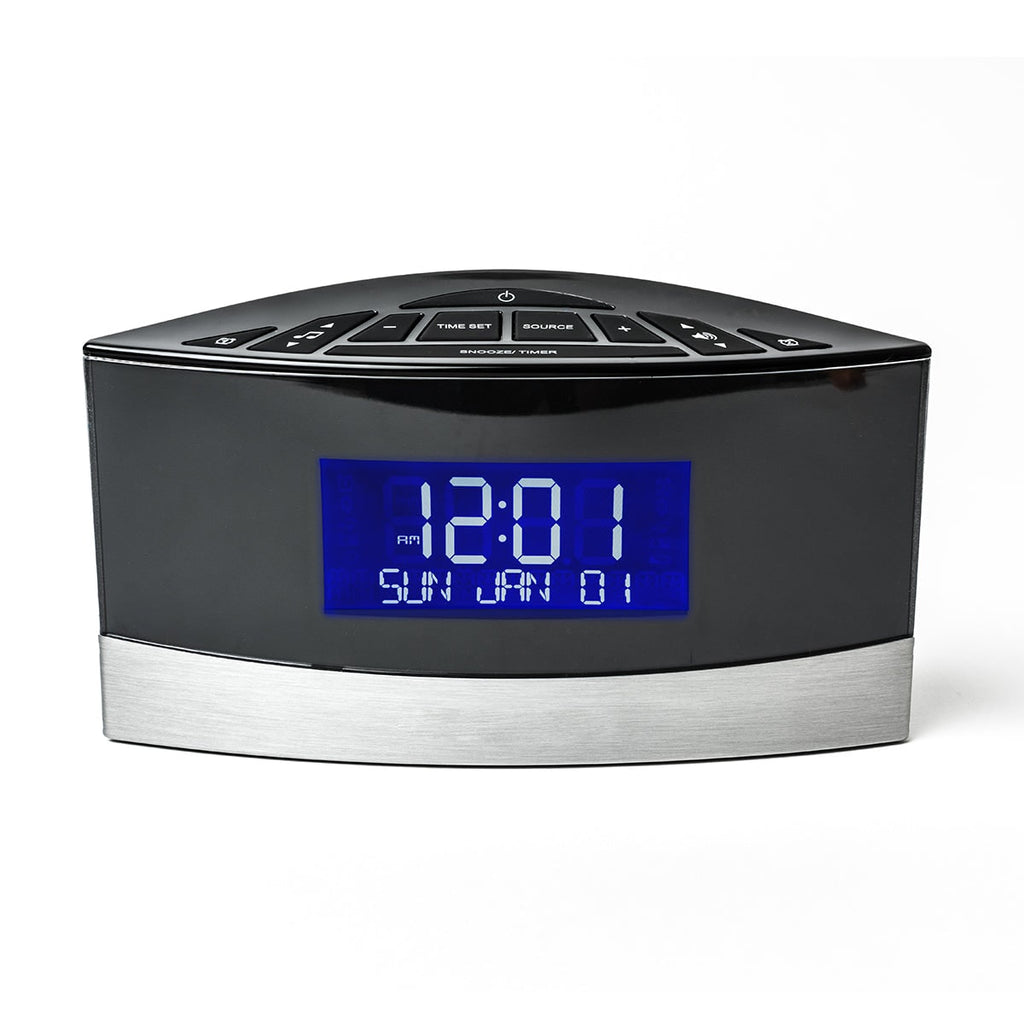 Digital Alarm Clock Radio Bedside Sound Machine Calendar Display Metal White Noise - Image 7