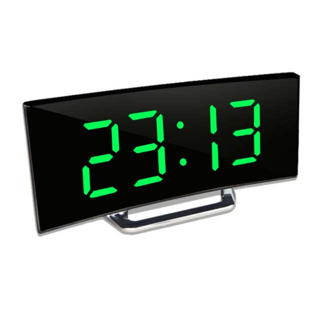Digital Alarm Clock with Curved LED Mirror Display and Auto Dimming - Image 7