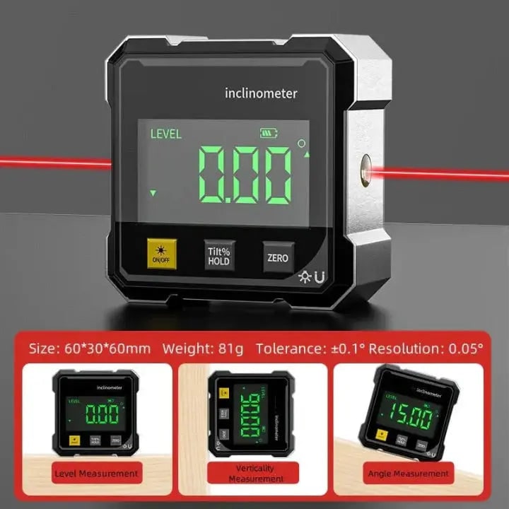 Digital Angle Finder and Level with Measuring Laser Line and Magnetic Base Miter Saw - Image 5