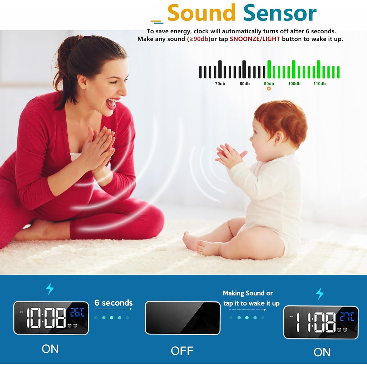 Digital Clock with Seconds and Large 11.5-Inch Display for Seniors with Calendar Day and Date - Image 16