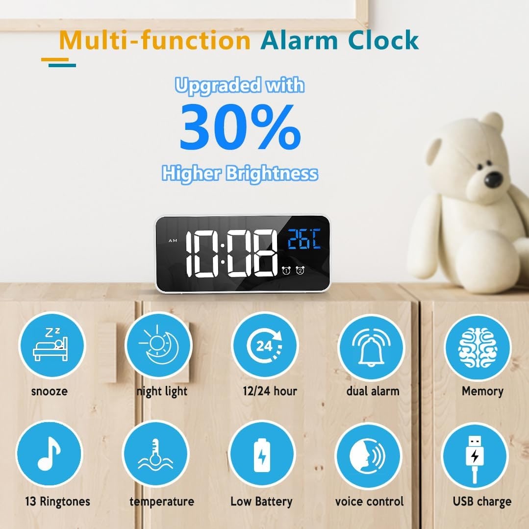 Digital Clock with Seconds and Large 11.5-Inch Display for Seniors with Calendar Day and Date - Image 17