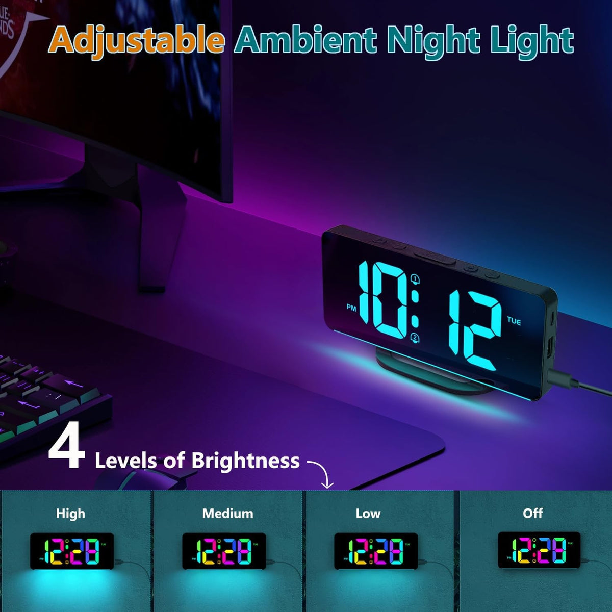 Digital Clock with Seconds and Large 11.5-Inch Display for Seniors with Calendar Day and Date - Image 23