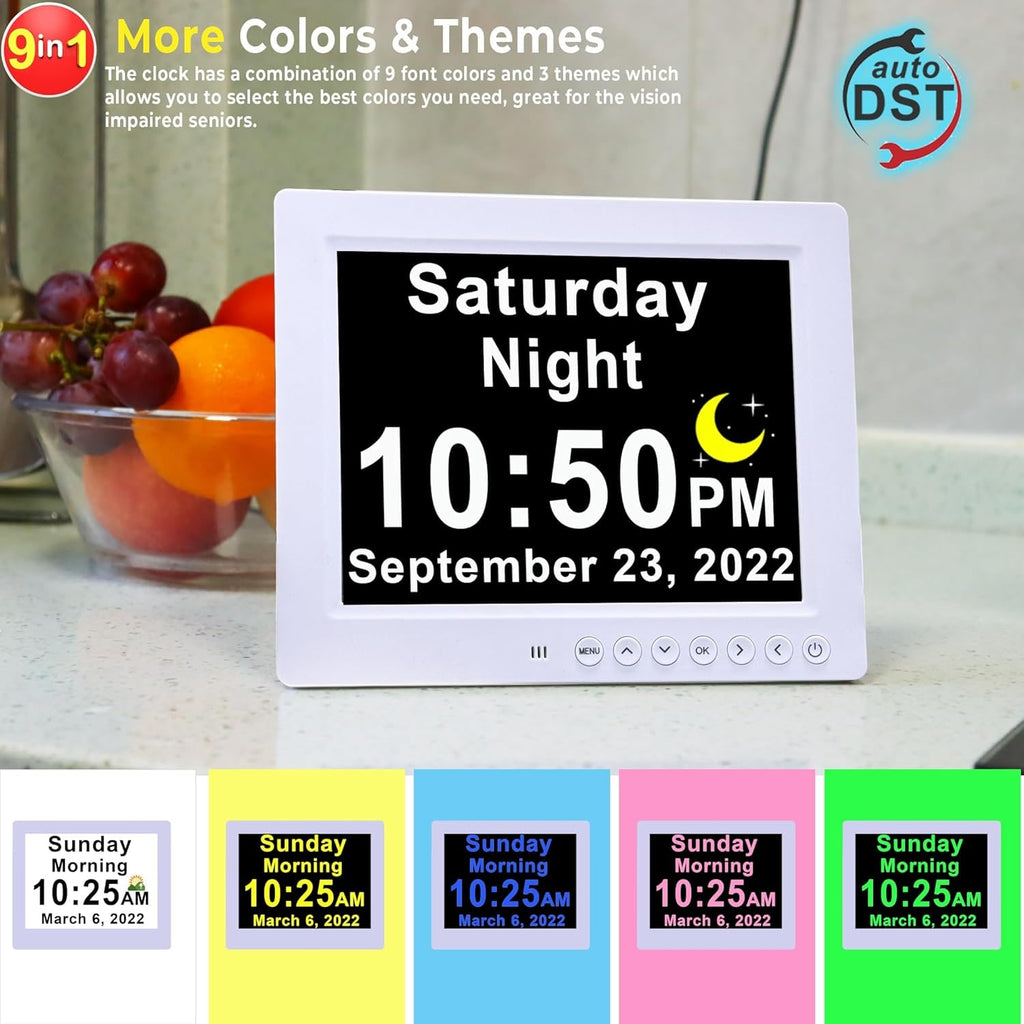 Digital Clock with Seconds and Large 11.5-Inch Display for Seniors with Calendar Day and Date - Image 8