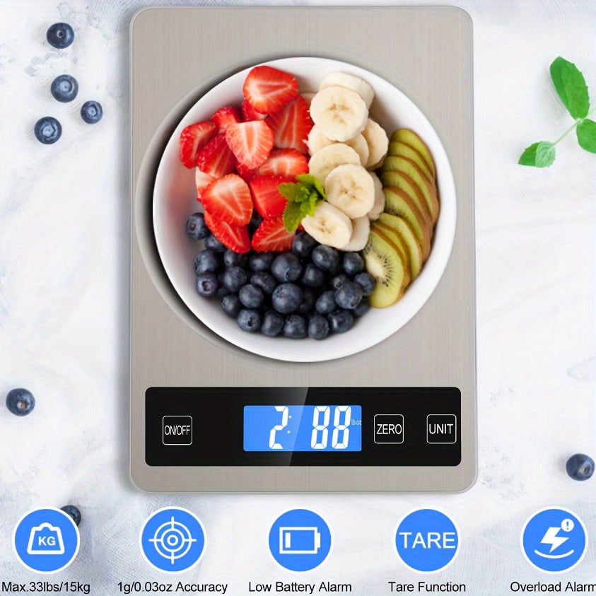 Digital Food Scale Kitchen Electronic Stainless Steel Waterproof USB Rechargeable - Image 6