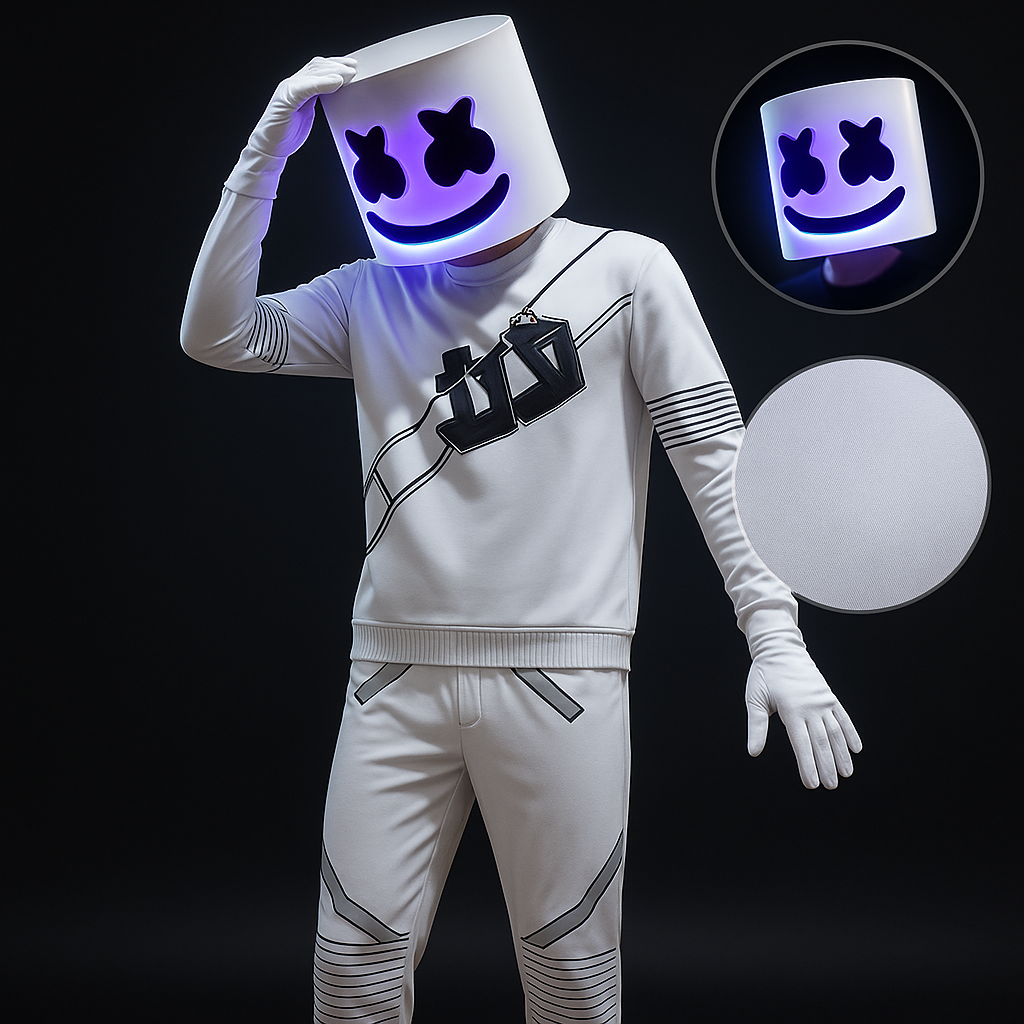 Dj Costume with LED Mask and Light-Up Chest Graphic for Kids''' Disc Jockey - Image 1