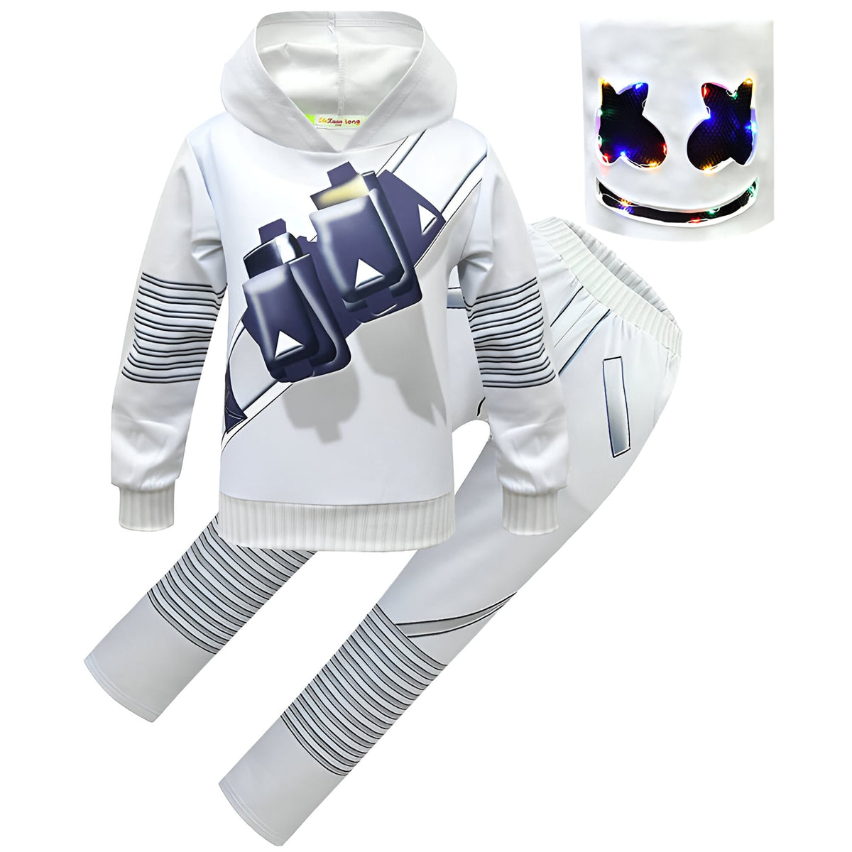 Dj Costume with LED Mask and Light-Up Chest Graphic for Kids''' Disc Jockey - Image 10